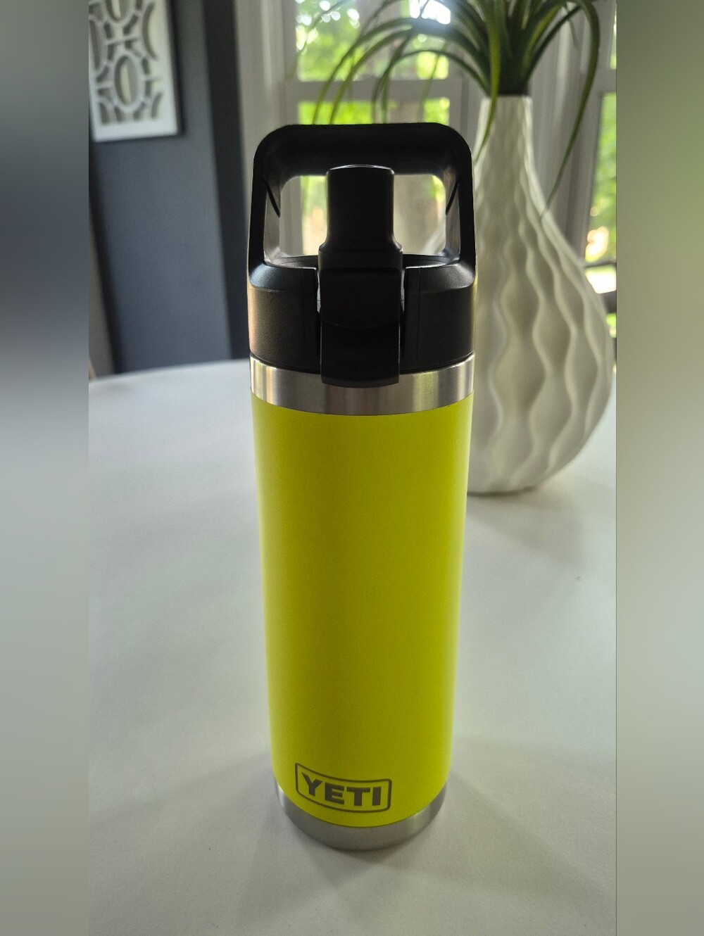Yeti Rambler 18 Oz Firefly Yellow Water Bottle With Straw Cap